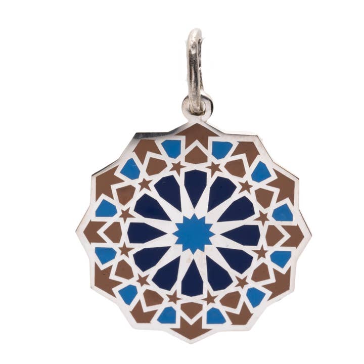 Colgante cenefa mozárabe en plata de ley para venta al por mayor de Plata Pura Joyas