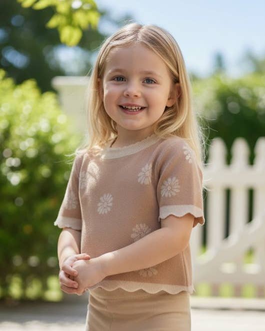 ruby & elle . - Wholesale T-shirt – Kids - Hazel Top | Cotton/Jaquard (Preorder)