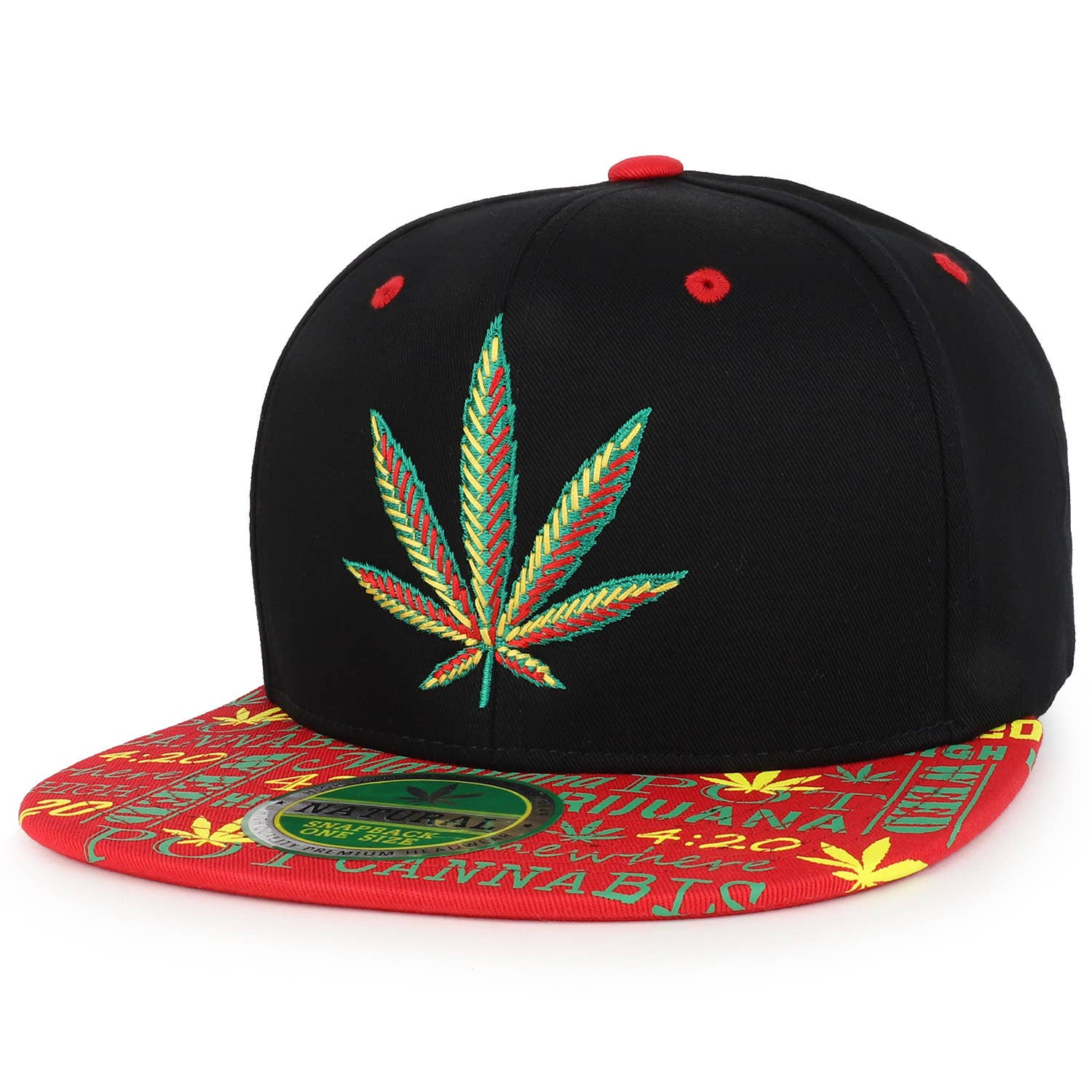 Trendy Apparel Shop – wholesale Flat-brimmed cap – Unisex – Rasta MJ Leaf Weed 3D Embroidered Flat Bill Snapback Cap9