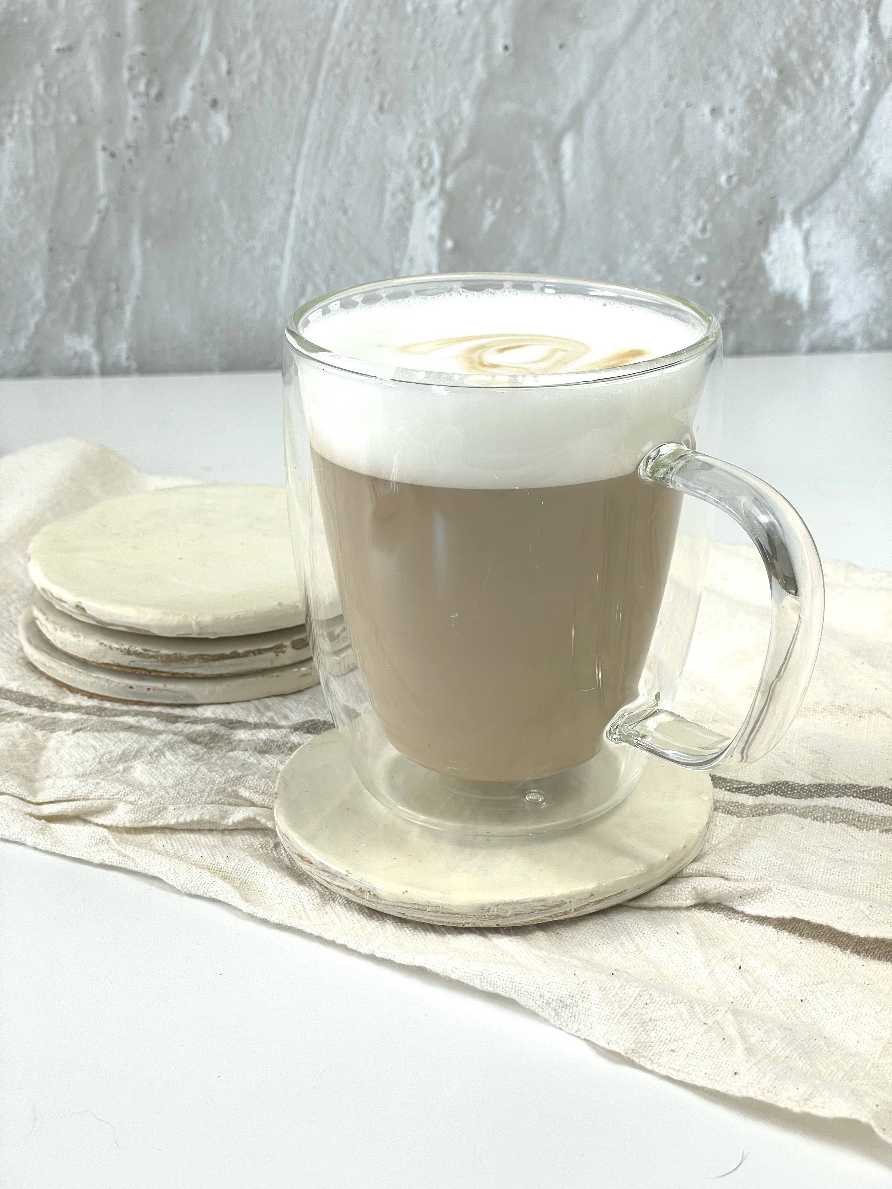 Zenful Pottery - Wholesale Coasters - Hakeme Collection - White Stoneware Coasters1