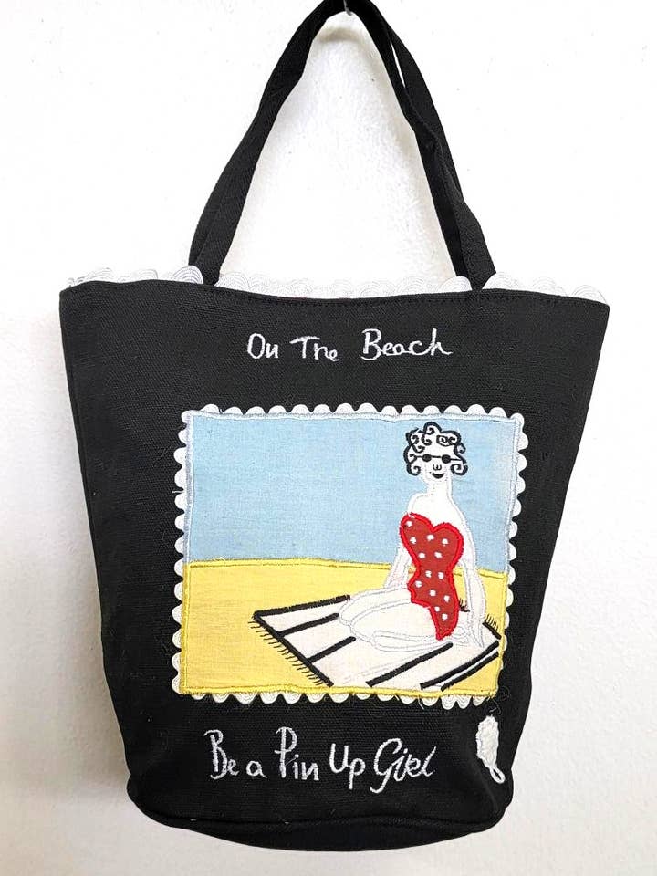 BEACH BE A PINUP GIRL TOTE for wholesale by Ricki designs