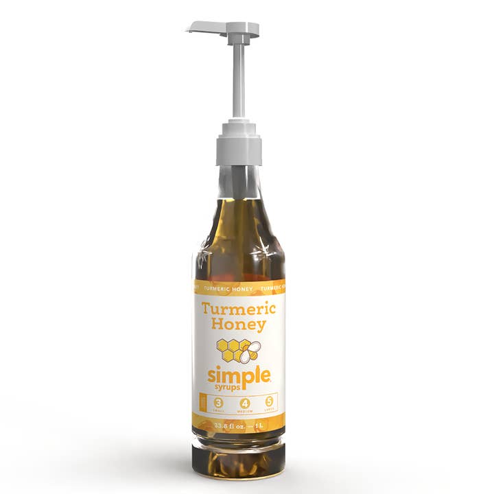 Turmeric Honey Simple Syrup for wholesale by Compass Coffee