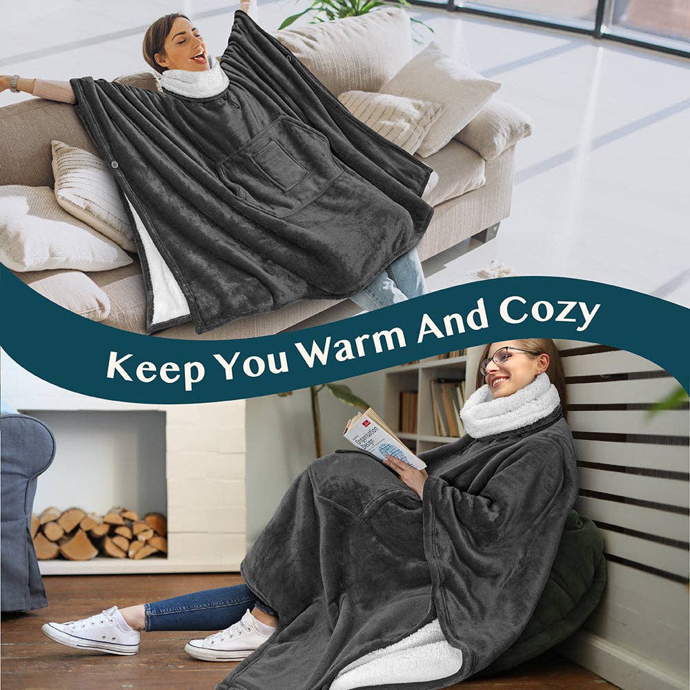 Pavilia - Wholesale Poncho - Women's - Neck Warmer Hooded Poncho Blanket73