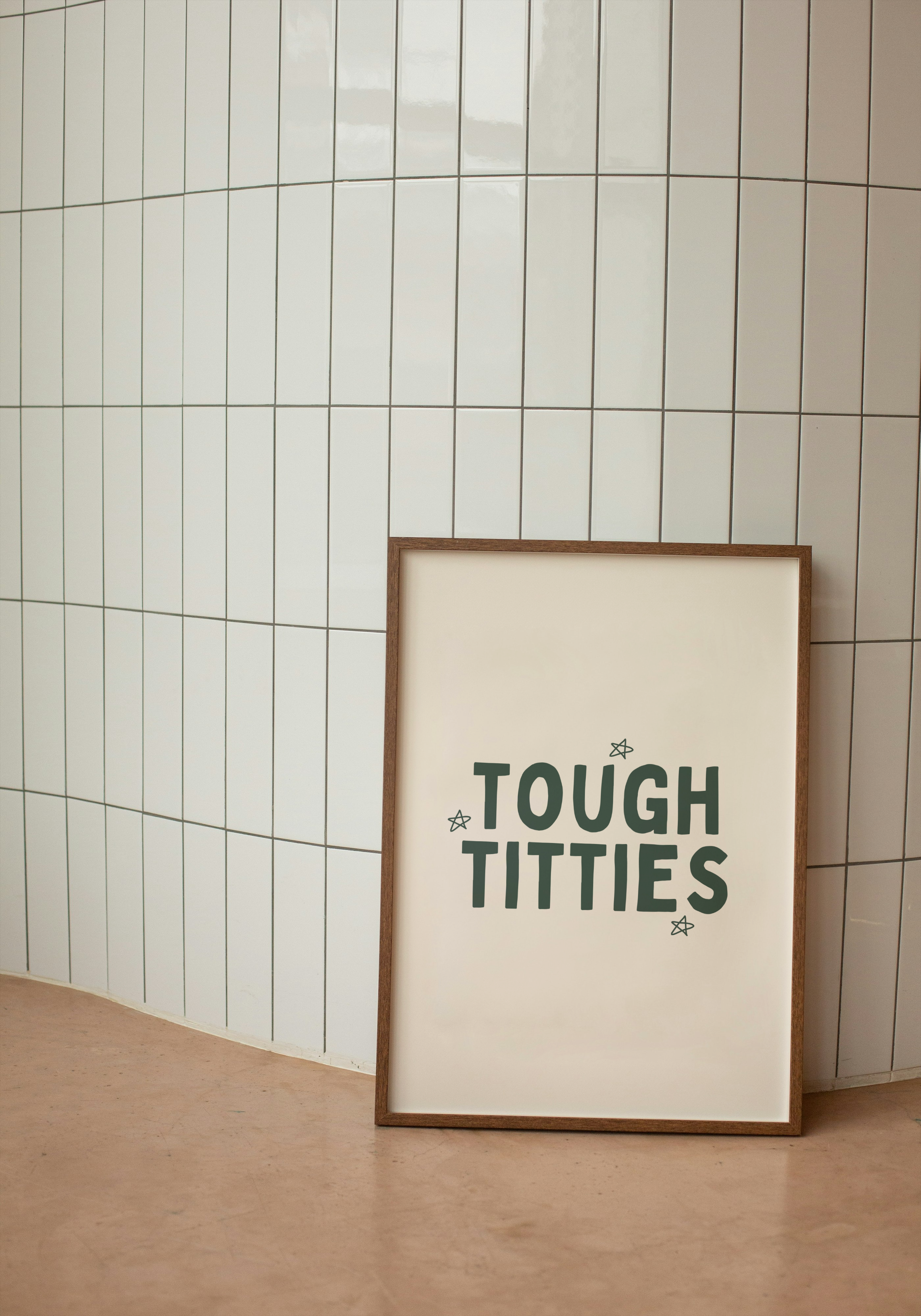 Wisdom and Wonder Designs - Wholesale Art Print - Tough Titties | Forest Green and Cream | Art Print0