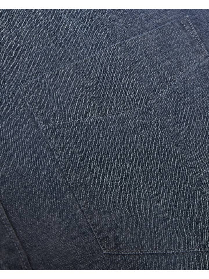 True Classic - Wholesale Button Down Shirt - Men's - Medium Indigo Wash Long Sleeve Chambray Shirt7