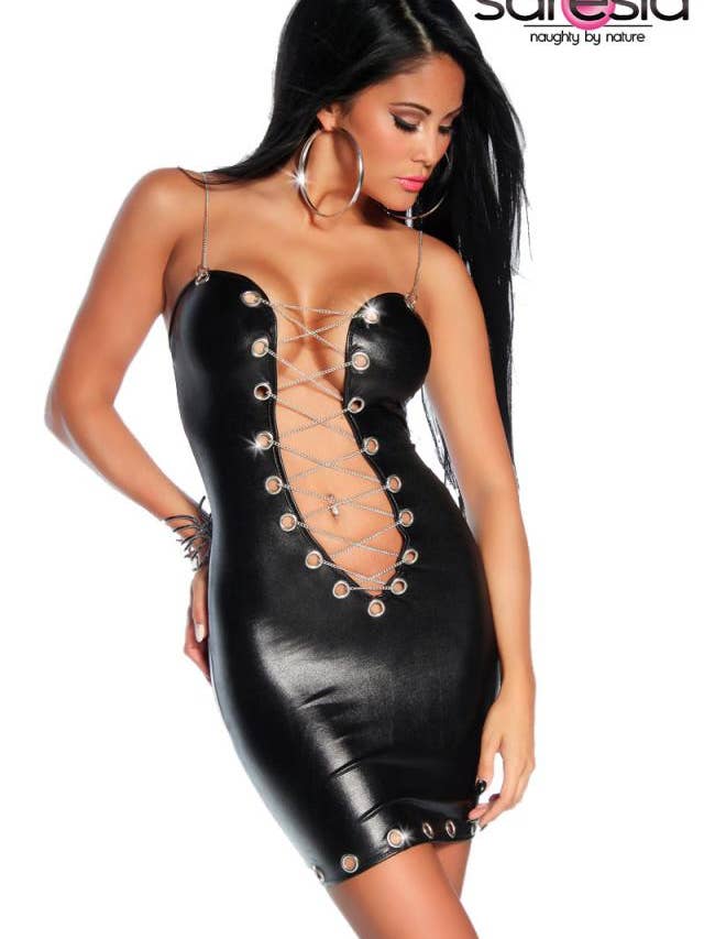 Vestido Wetlook com corrente por atacado de atixo GmbH