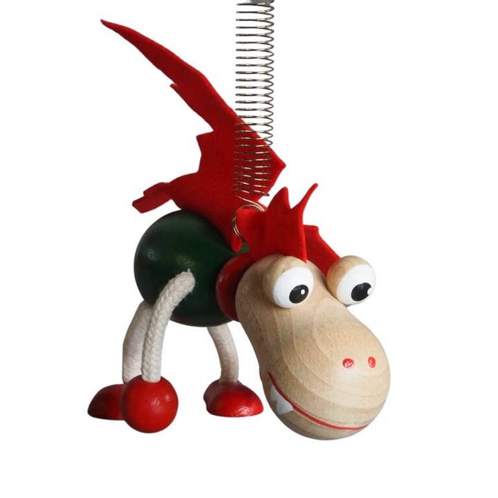 Toywood - Wholesale Wood Toy - Kids - Wooden Figure On Spring - Dragon - Handcrafted1