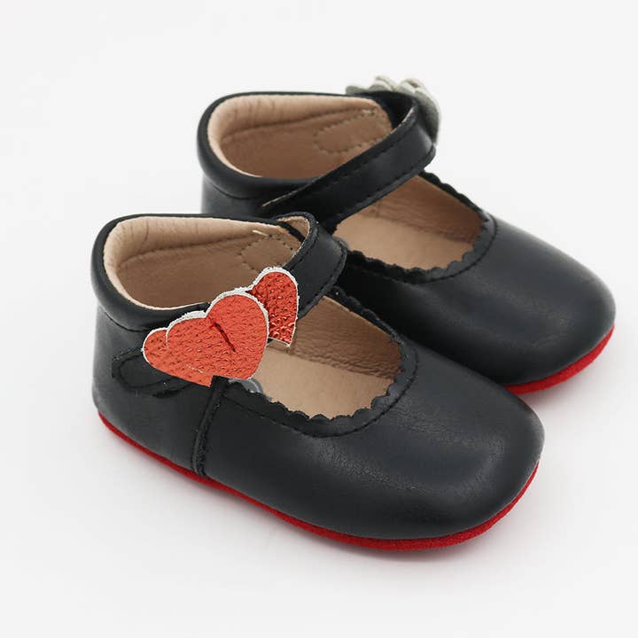 PRE-ORDER Amore - Black with Red Metallic Velcro Hearts for wholesale by Yourtay