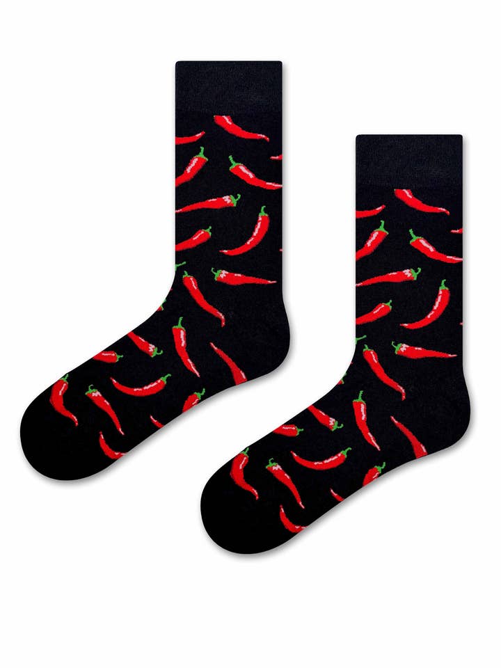 Chaussettes Épicées – Piments rouges 🌶️🔥 pour la vente par Marc JoJo