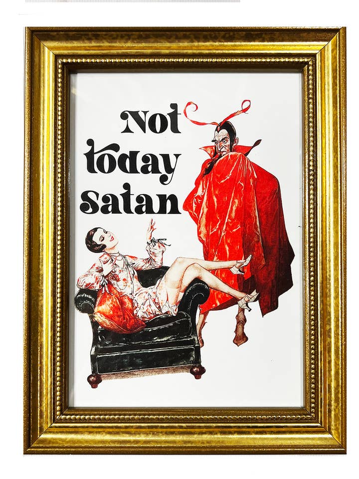 Not Today Satan Art Deco Vintage Style Art Print for wholesale by The Twentieth