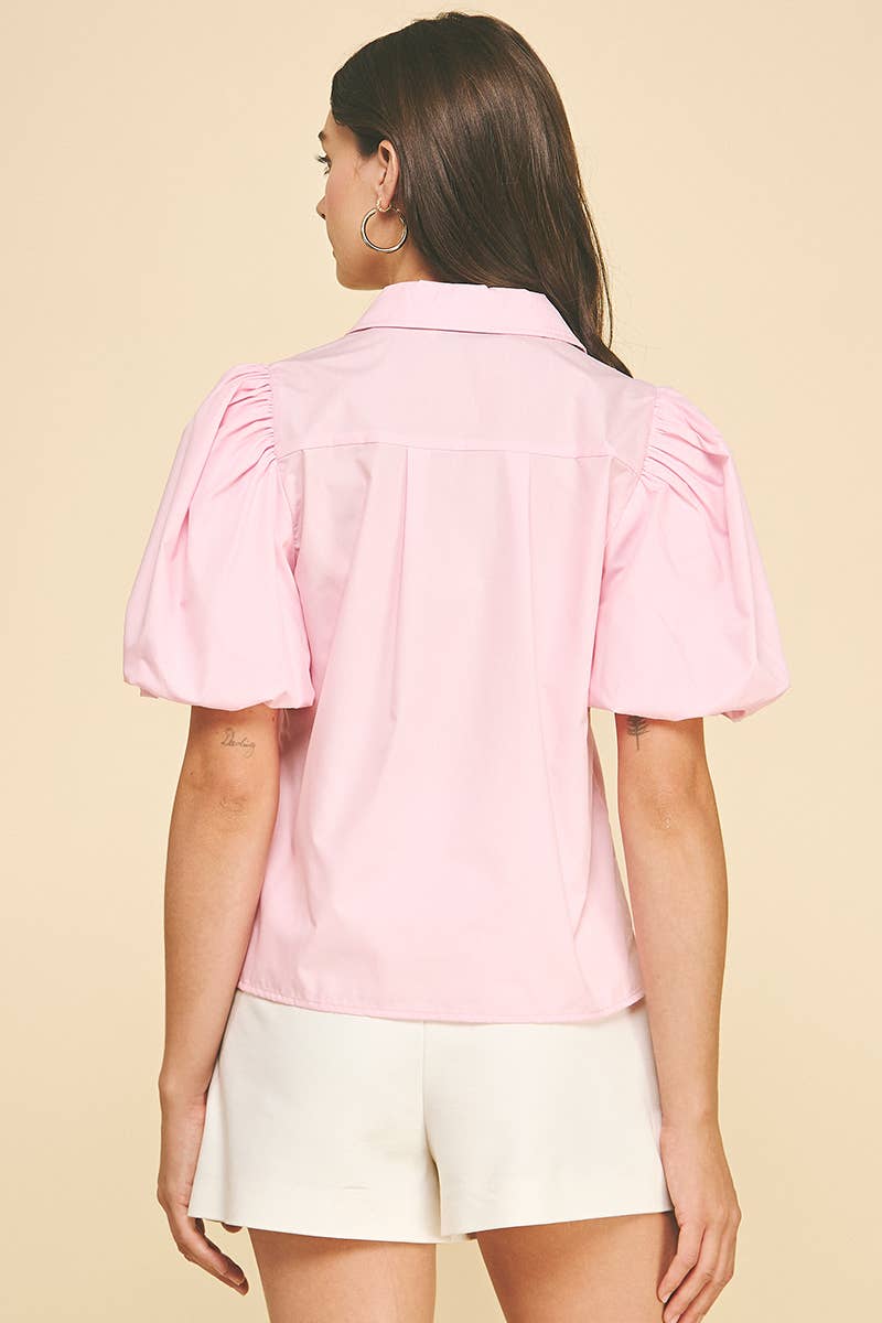 PINCH - Wholesale Blouse - Women's - BUBBLE SLEEVE BLOUSE TOP - 5707TB46