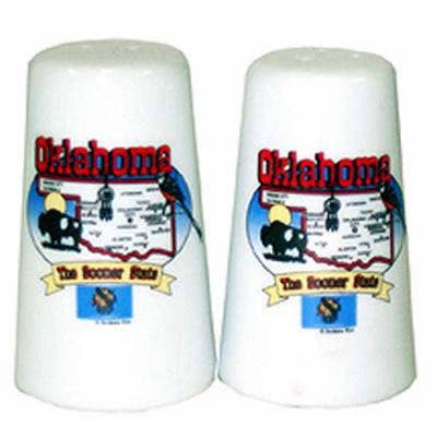 Oklahoma Salt & Pepper Set State Map for wholesale by Jenkins Enterprises