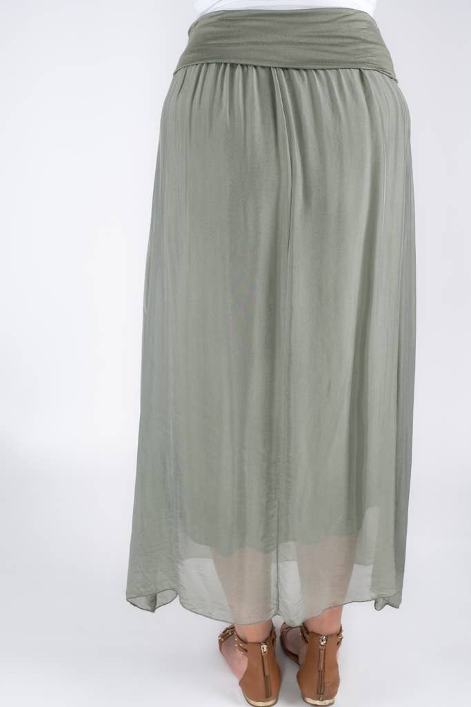 TINA Stephens Italy/Tees By Tina - Vendita all'ingrosso Gonna - Donna - Gonna in vita pieghevole in seta Brenda (SL204)8