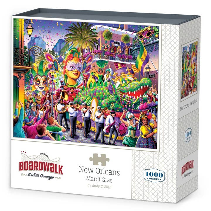New Orleans Mardi Gras - 1000 Piece for wholesale by Boardwalk Puzzle Company