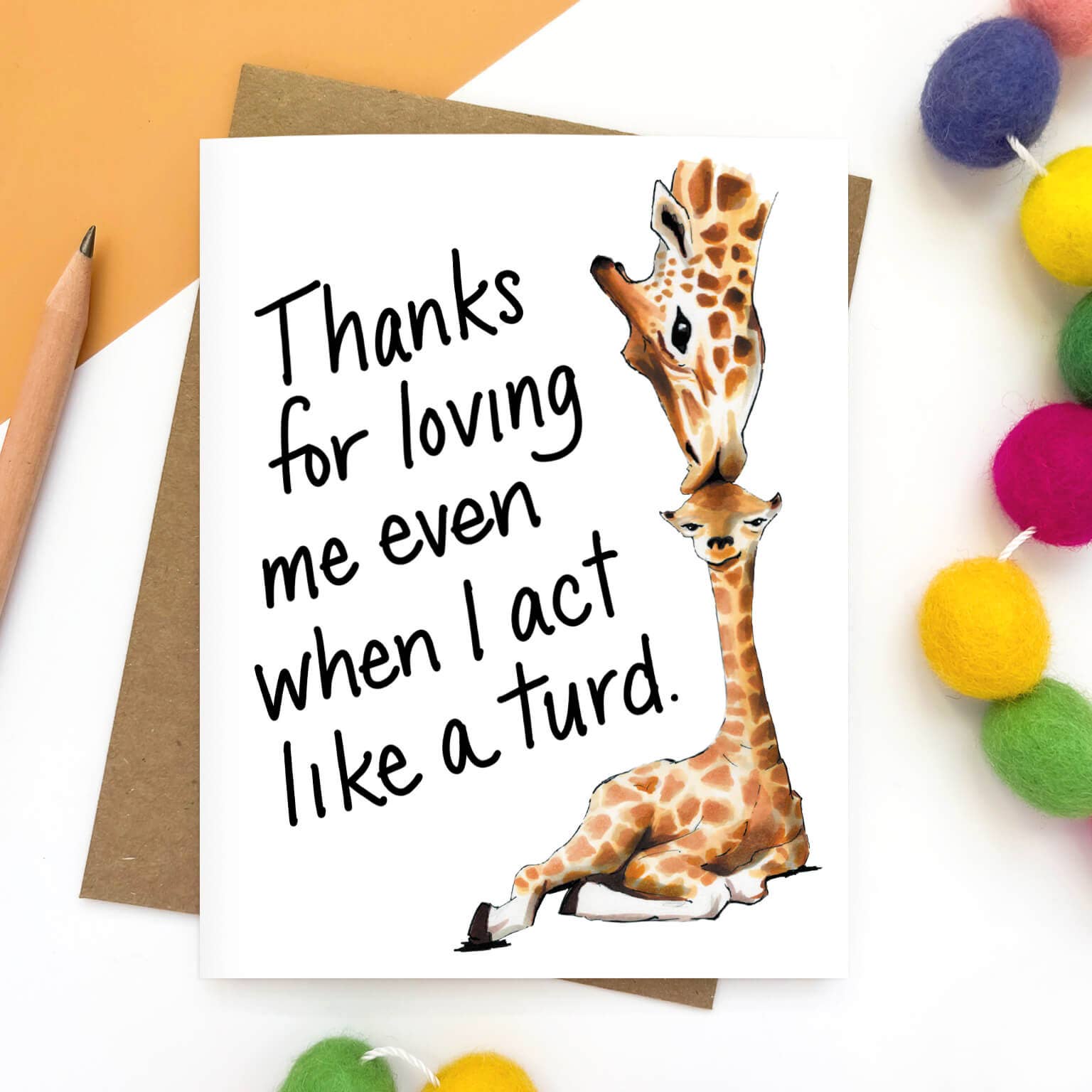 Morgan Swank Studio - Wholesale Love Card - Giraffe Mom and Baby | Animal Parent Card1