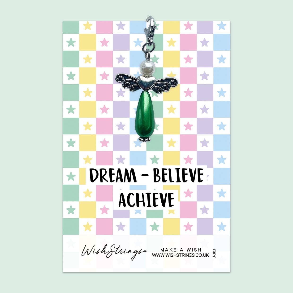 WishStrings – wholesale Samlarobjekt mynt – Dröm, Tro, Uppnå - Önska Änglar, Klämma på Minnessak | J3030