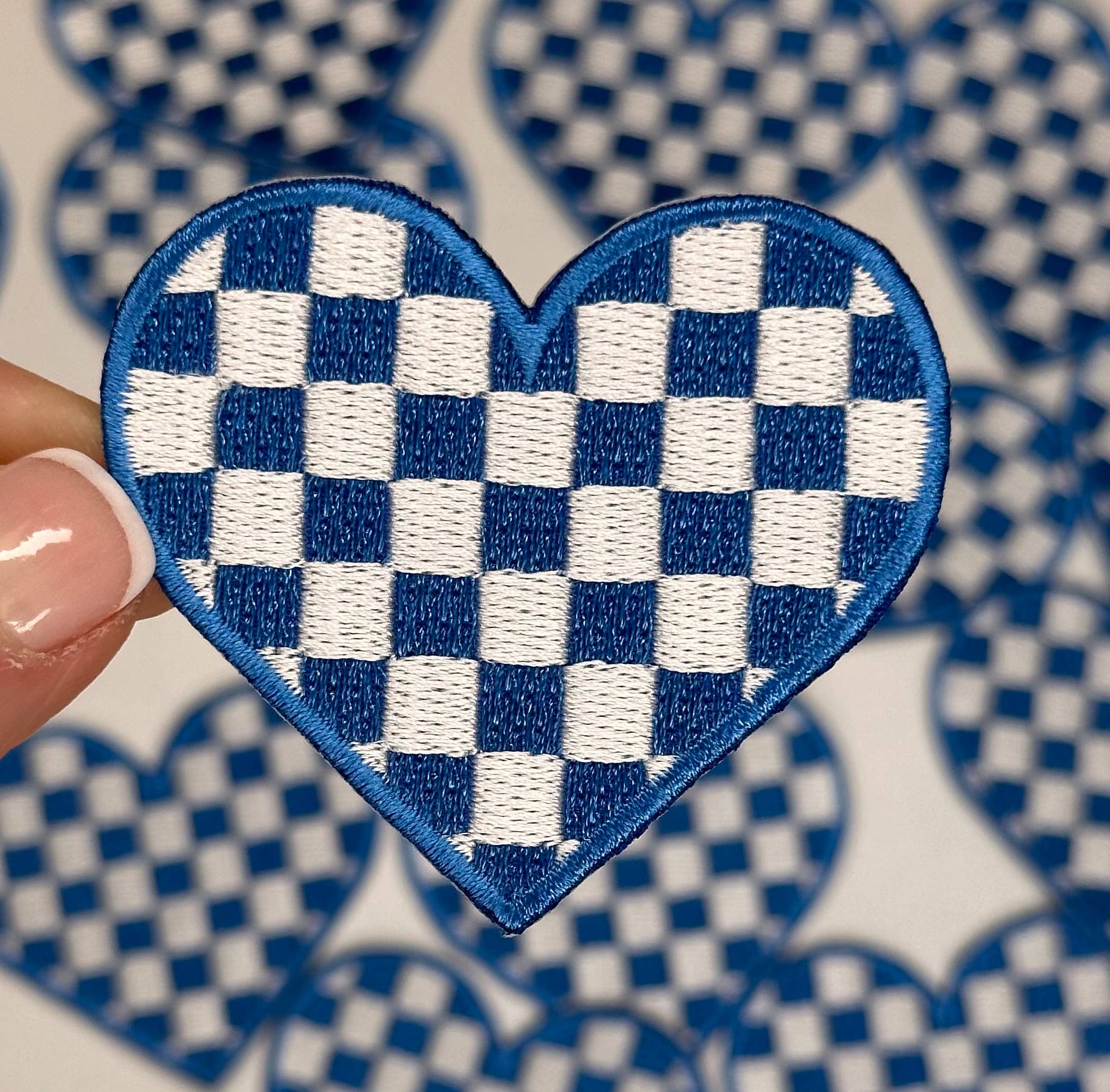 Aloe and Milk Boutique - Wholesale Hat Accessory - Women's - Checkered heart, heart patch, checkered patch, game day5