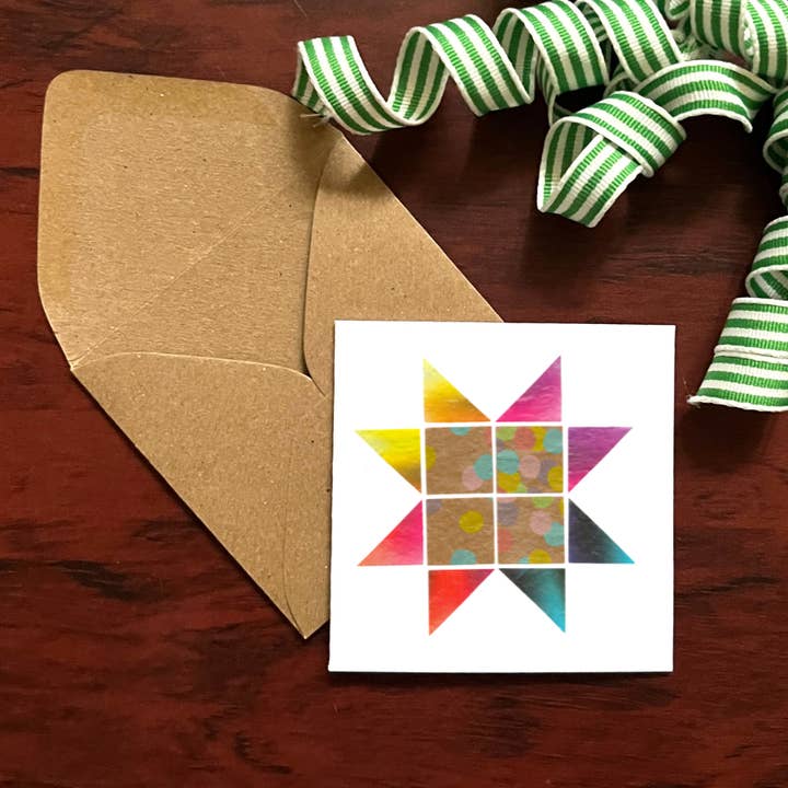 Quilt Block Mini-Card (North Star) for wholesale by Cozy Arts