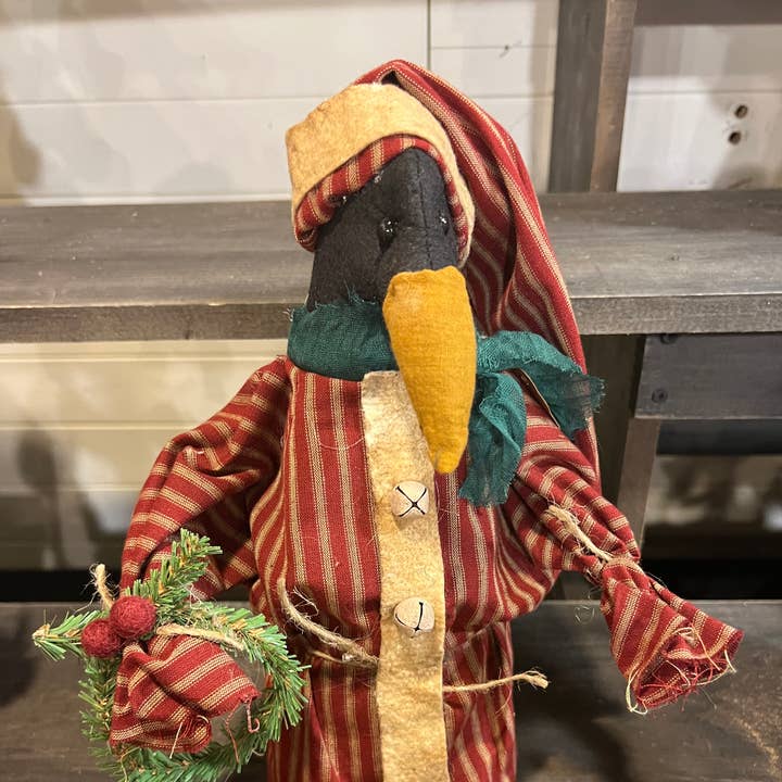 Handmade in USA Christmas Santa Crow for wholesale by Raggedy Junction