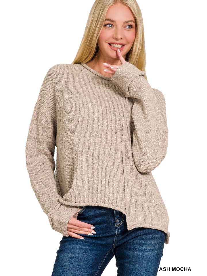 42POPS - Wholesale Knit Sweater - Women's - '._ Asymmetric Hem Sweater