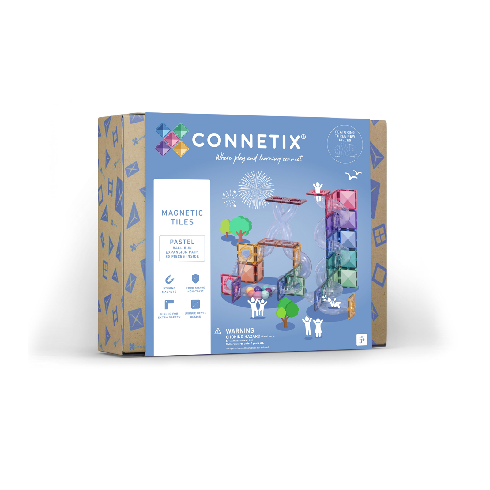 CONNETIX - Wholesale Building Set - Kids - CONNETIX Pastel Ball Run Expansion Pack, 80 Pieces0