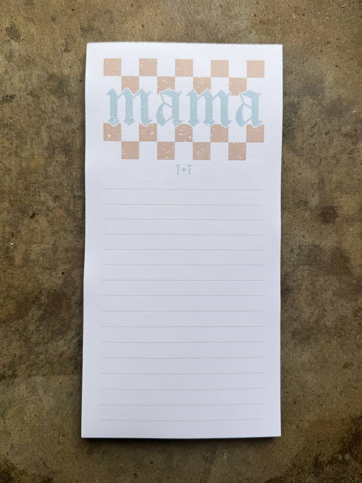 Mama Geruite Witte Notitieblok (Groothandel) voor wholesale door TUCKED & THREADED