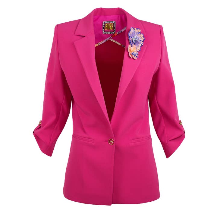 Tailored Fuchsia Unlined Blazer Jacket for wholesale by Lalipop Design