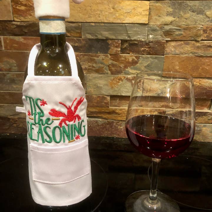 Wine Bottle Apron Tis Seasoning for wholesale by All Aboard Party Headquarters