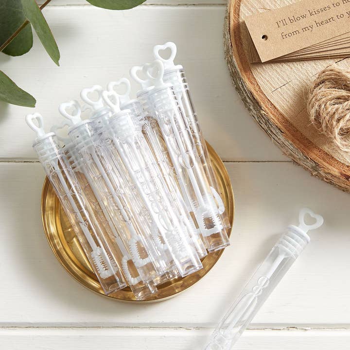 12 Bubble Mix Funeral Favours & Kraft Tags for wholesale by Angel & Dove