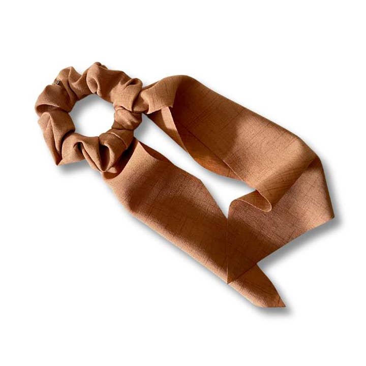 Scrunchie met lint "Linnen Sand" voor wholesale door Hairjewelz by Elle