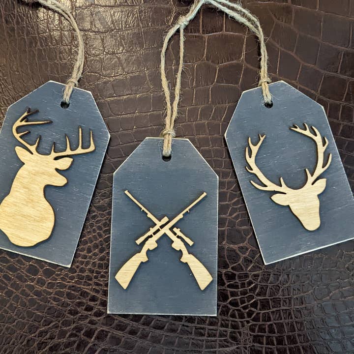 Deer Hunting Tag Ornament for wholesale by Broken Window Creations