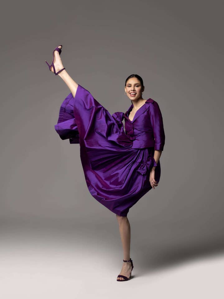 TAFFETA MIDI DRESS WITH BOWS for wholesale by ANGEL IGLESIAS