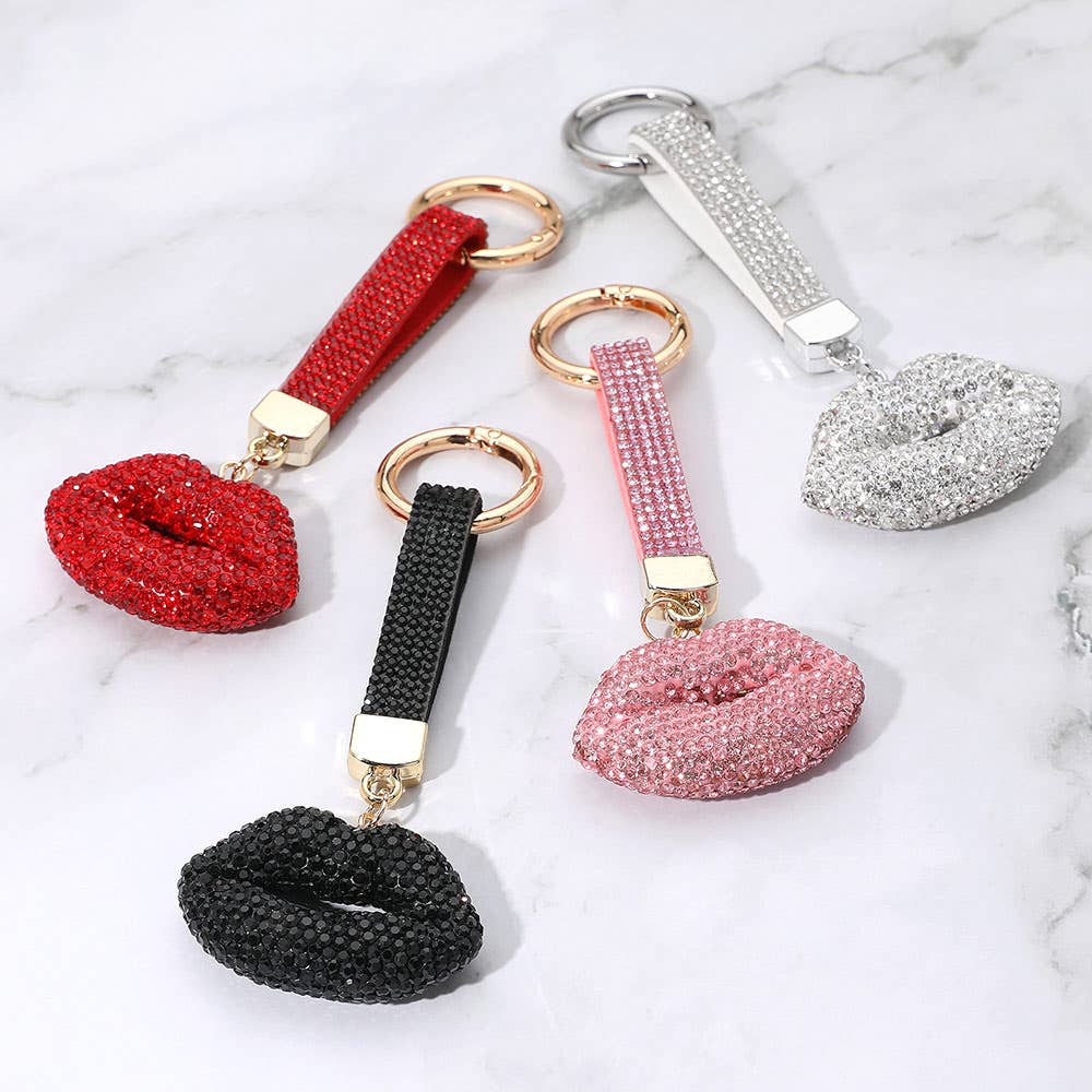 Sensibling Corp. - Wholesale Keychain - Women's - Bling Studded Lips Keychain / Bag Charm4