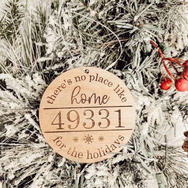 zip code home for the holidays personalized ornament for wholesale by This Phrase of Life