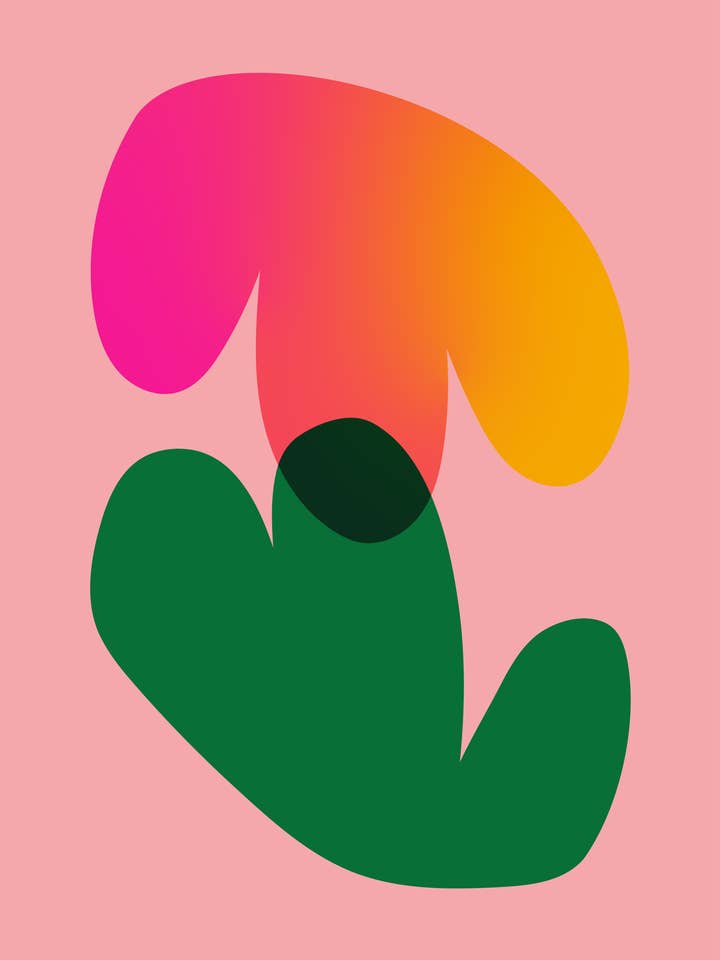 Stampa Risograph A4 'Sunset Blob' per la vendita all'ingrosso da parte di ktmccrossan