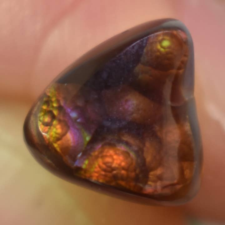 Mexican Polished Fire Agate Freeform Cabochon - 2.6ct - #14 for wholesale by Calder Crystals