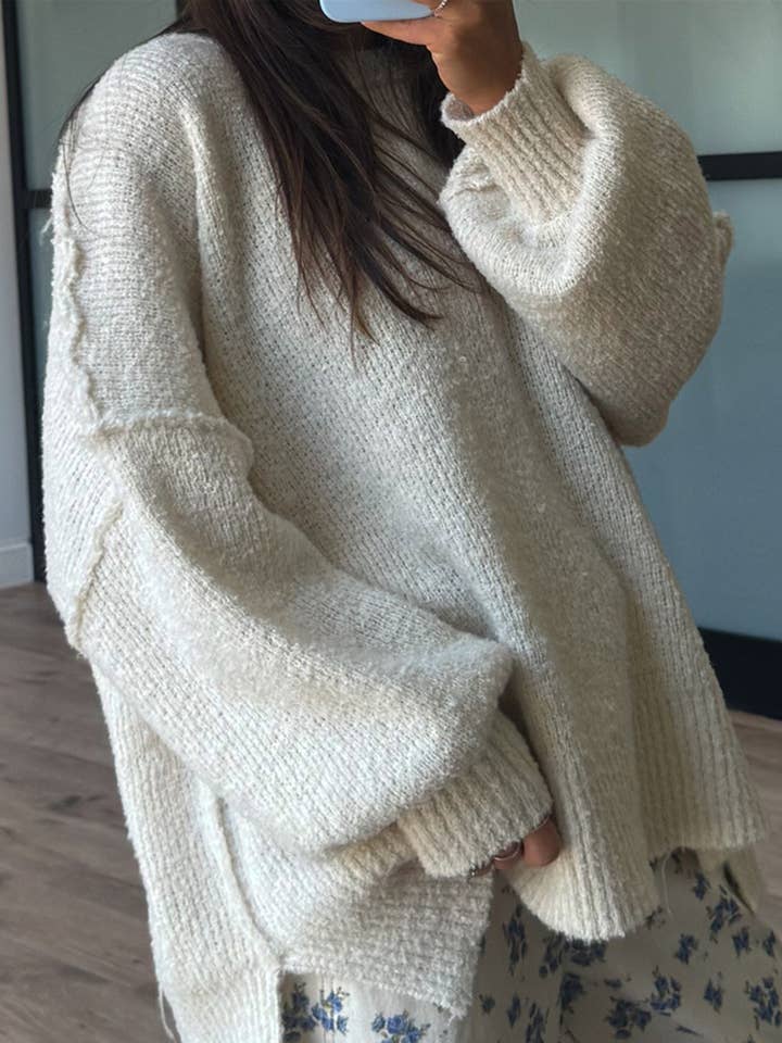 Crewneck Side Slit Sweater for wholesale by Hope & Sunshine