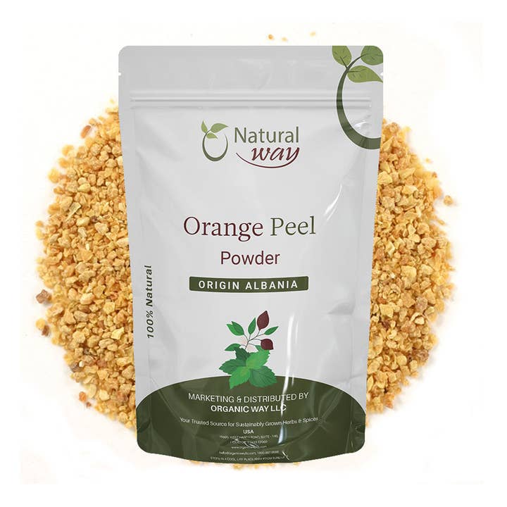Organic Way LLC - Wholesale Dried Spice - Natural Dried Orange Peel Powder Granules (Citrus sinensis) - Pure, Vegan, Non-GMO & Gluten Free | For Cooking, Baking and Tea| Resealable Bag | 100% Raw from Albania0