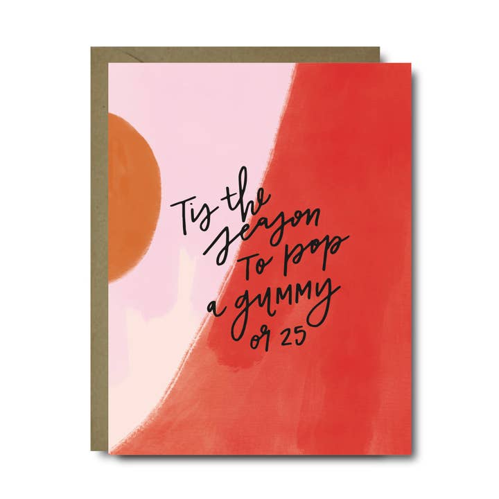 Pop A Gummy Christmas Holiday Greeting Card for wholesale by Black Lab Studio