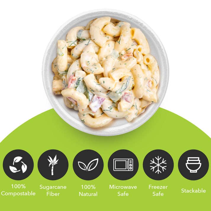 White Three Leaf 12 Oz (355 Ml) Bagasse Bowl, 1000 Ct. for wholesale on Faire4