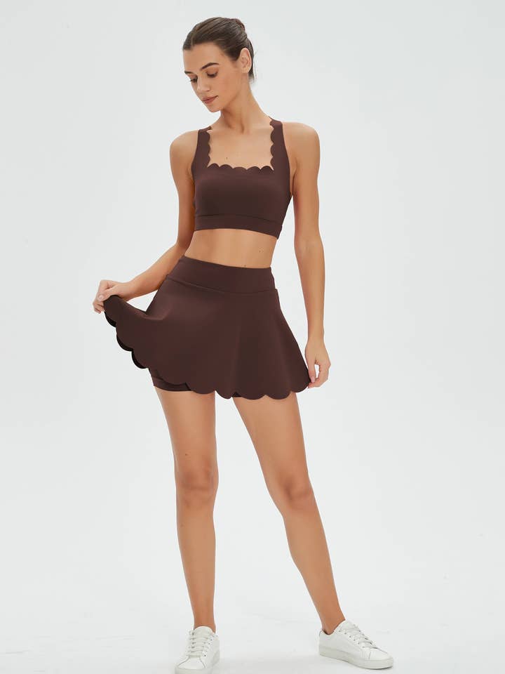 Sylvie Lycra® Scallop Sport-BH och Kjol 2-delat Set för wholesale av Moon Studio