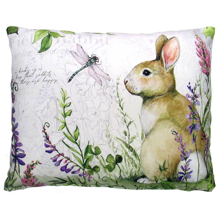 Pillow - Bunny & Dragonfly - indoor / outdoor cushion for wholesale by Magnolia Casual