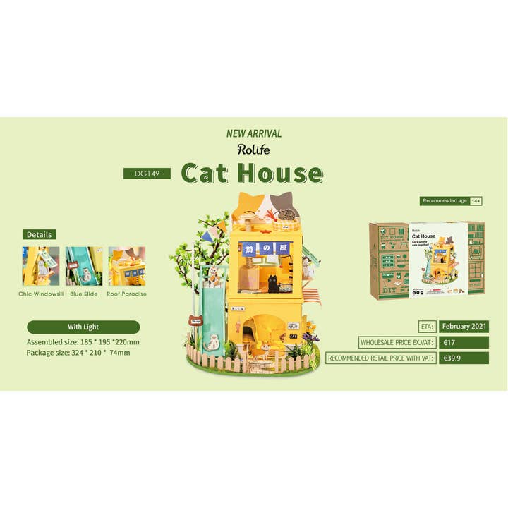 Robotime - Wholesale DIY Craft Kit - DG149 Cat House4