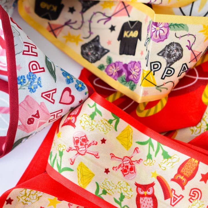 Saturday Silks - Wholesale Scarf - Women's - Kappa Alpha Theta Skinny Scarf4