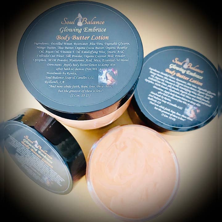 Soul Balance Body Butter Lotion: Glödande omfamning för wholesale av Soul Balance Soap & Candles LLC