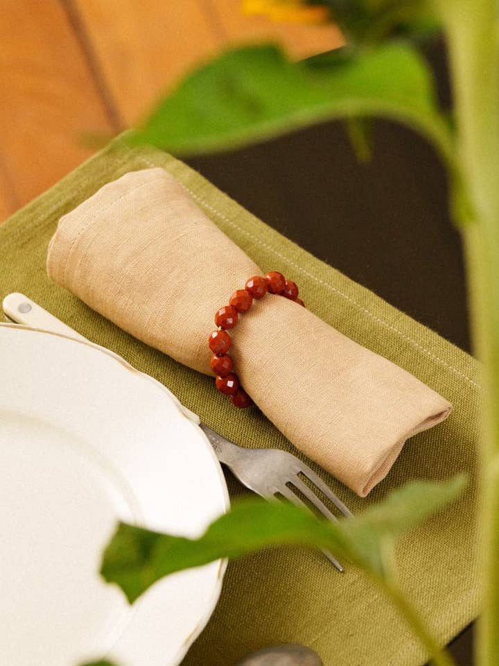 Ocher & Jonquil Pearl Jewelry Napkin Rings for wholesale by Tomète