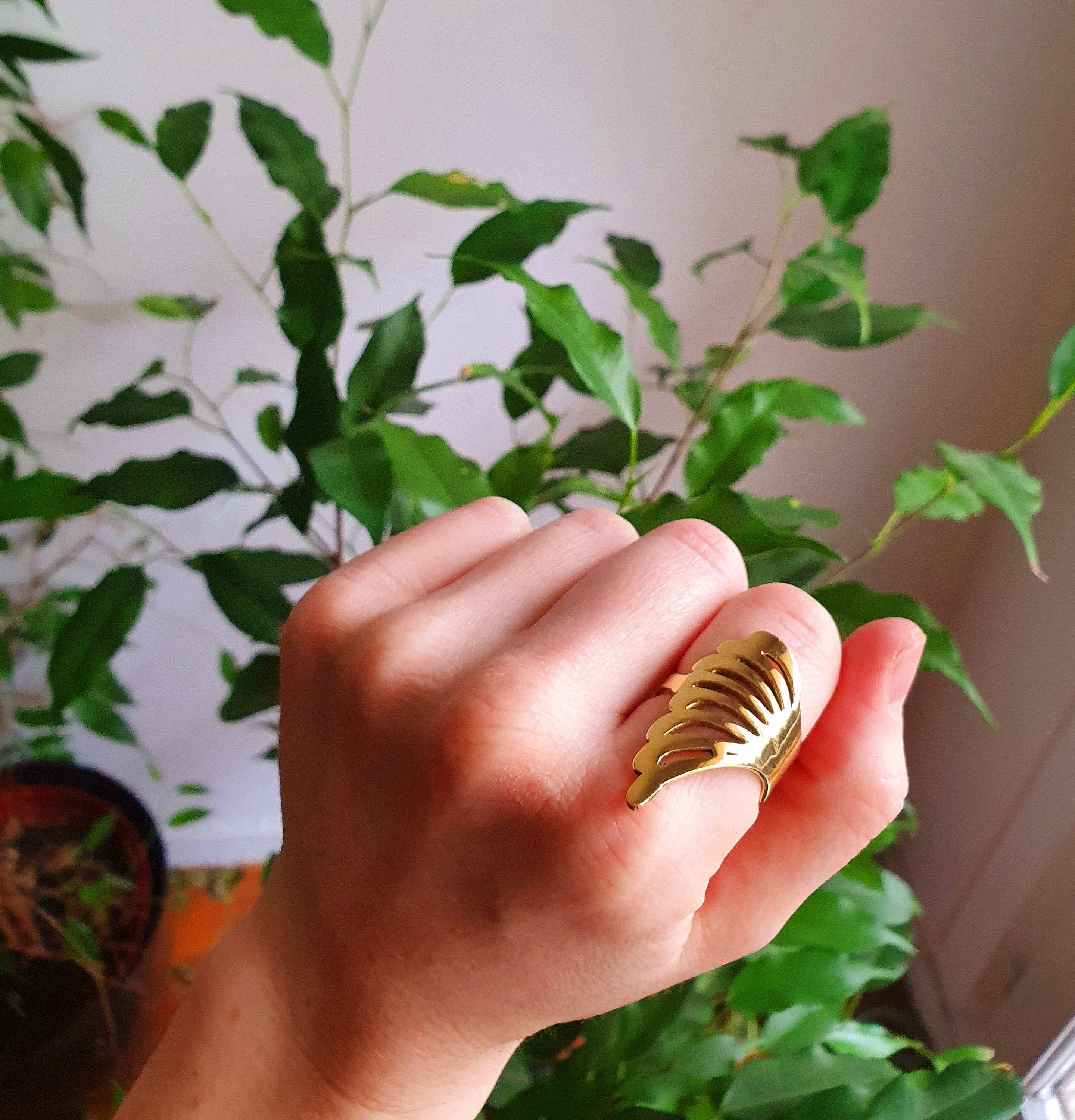 Kaali Boutique - Wholesale Band/Stacked Ring - Gold Angel Wings Ring / Brass / Ethnic, Geometric, rustic, yoga, hippie, gypsy, pretty, psy, boho, bohemian, festival5