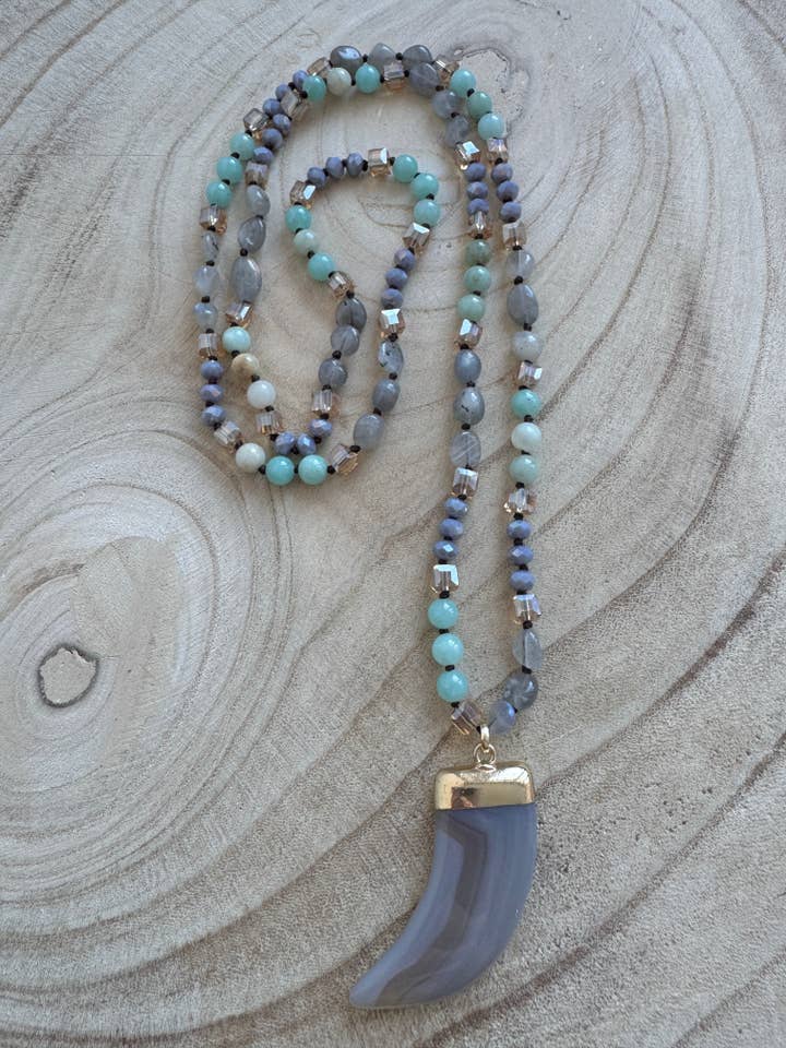 Kora Natural Stone Necklace for wholesale by Wild Spirit London