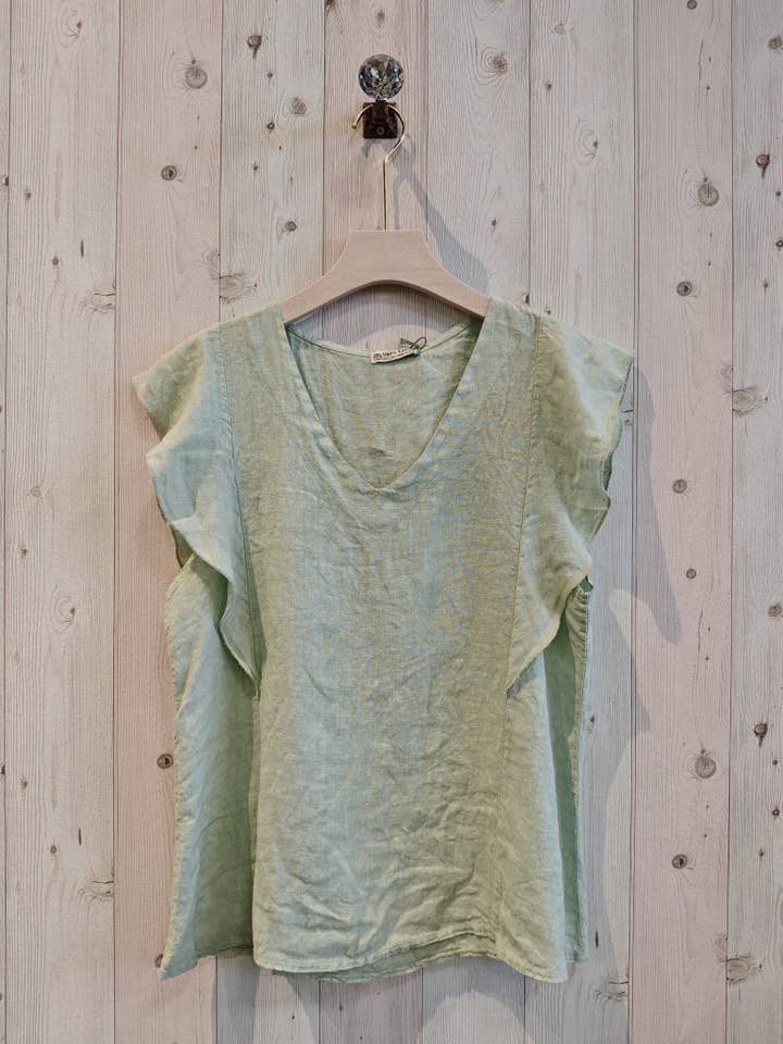 Linen & More – Blusa - Mulher por atacado – Camiseta com mangas bufantes 100% linho5