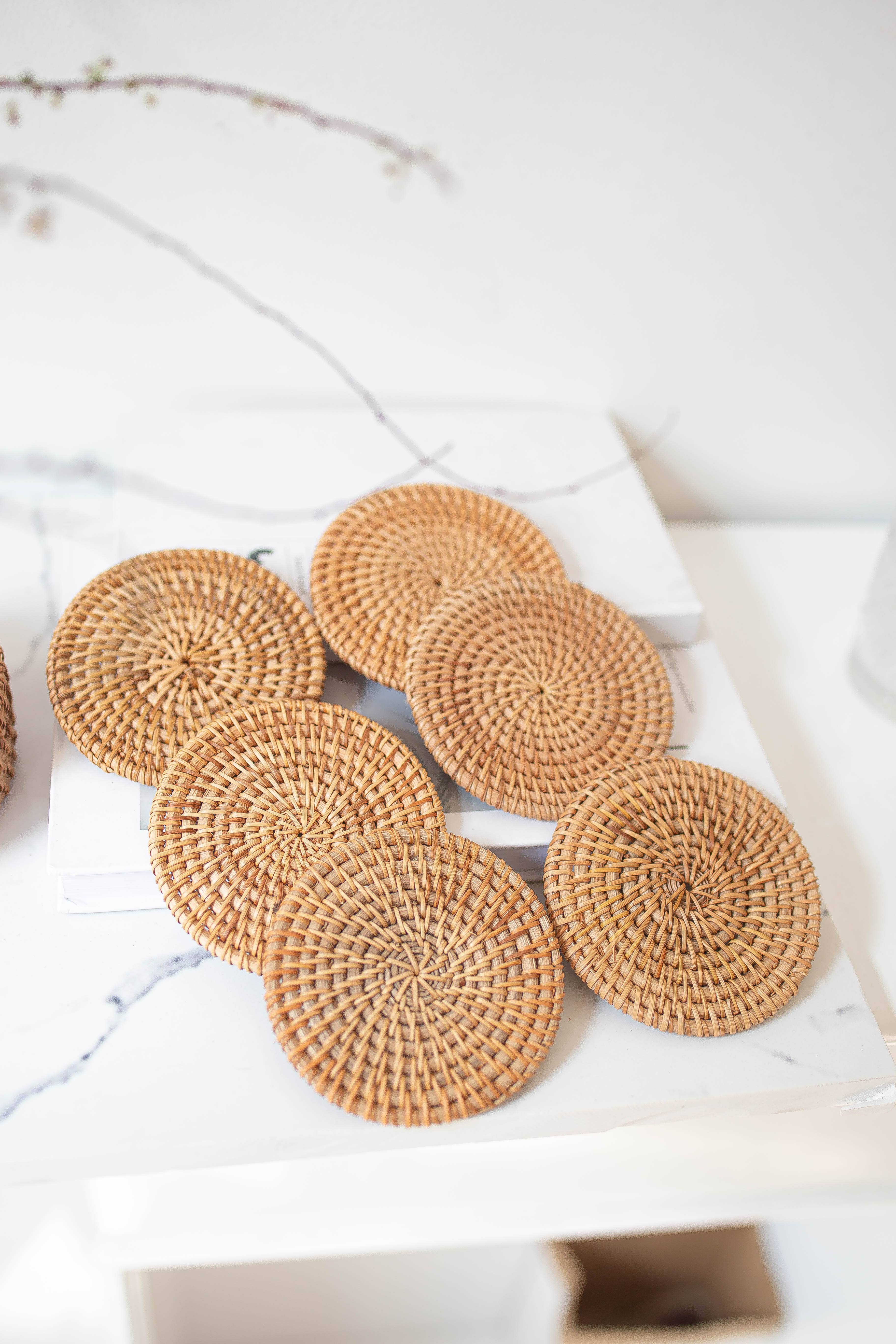 Tonkin Handicraft - Wholesale Coasters - Set of 6 rattan coasters6